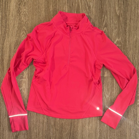 Layer8 Red Quarter-Zip Ribbed Athletic Pullover - Picture 1 of 4